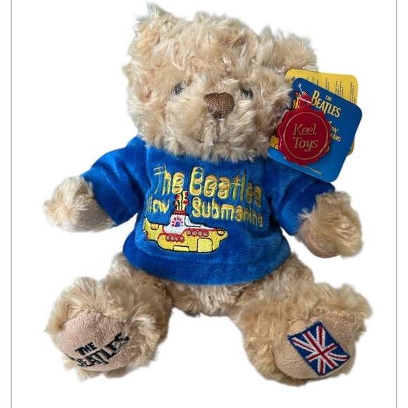The Beatles Yellow Submarine Teddy Bear Keel Toys 9” Plush NWT UK Flag - Picture 1 of 3